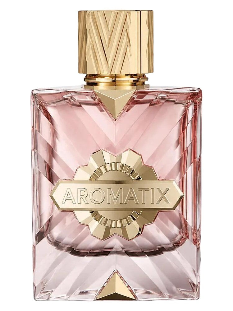 Aromatix x French Avenue Roza perfume bottle on white background