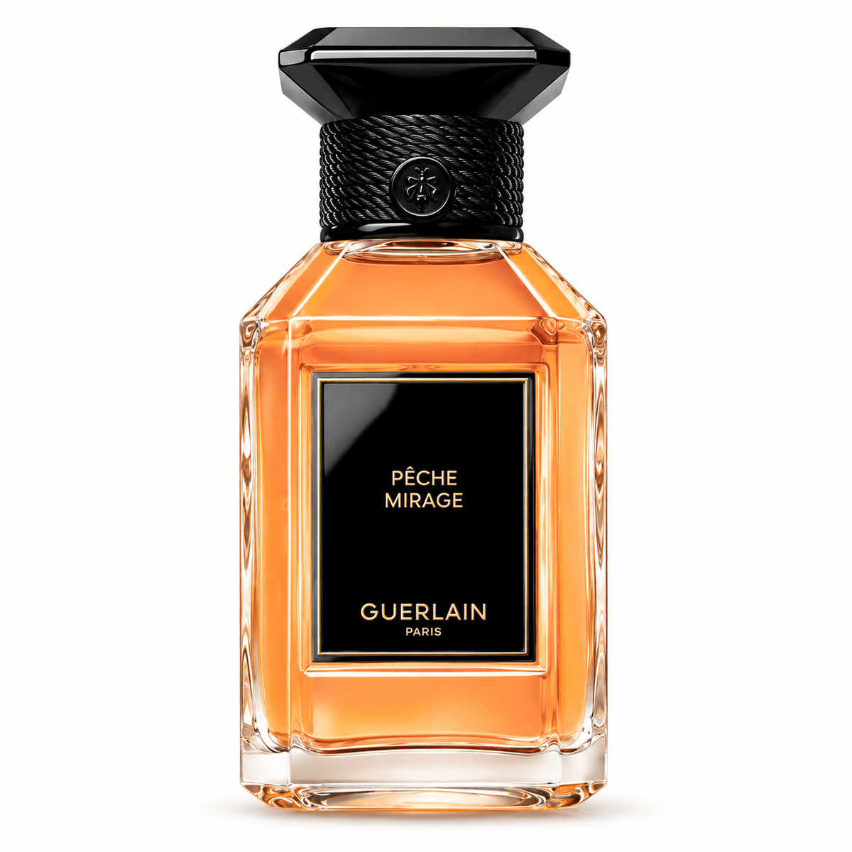 Guerlain Pêche Mirage Eau de Parfum bottle on white background