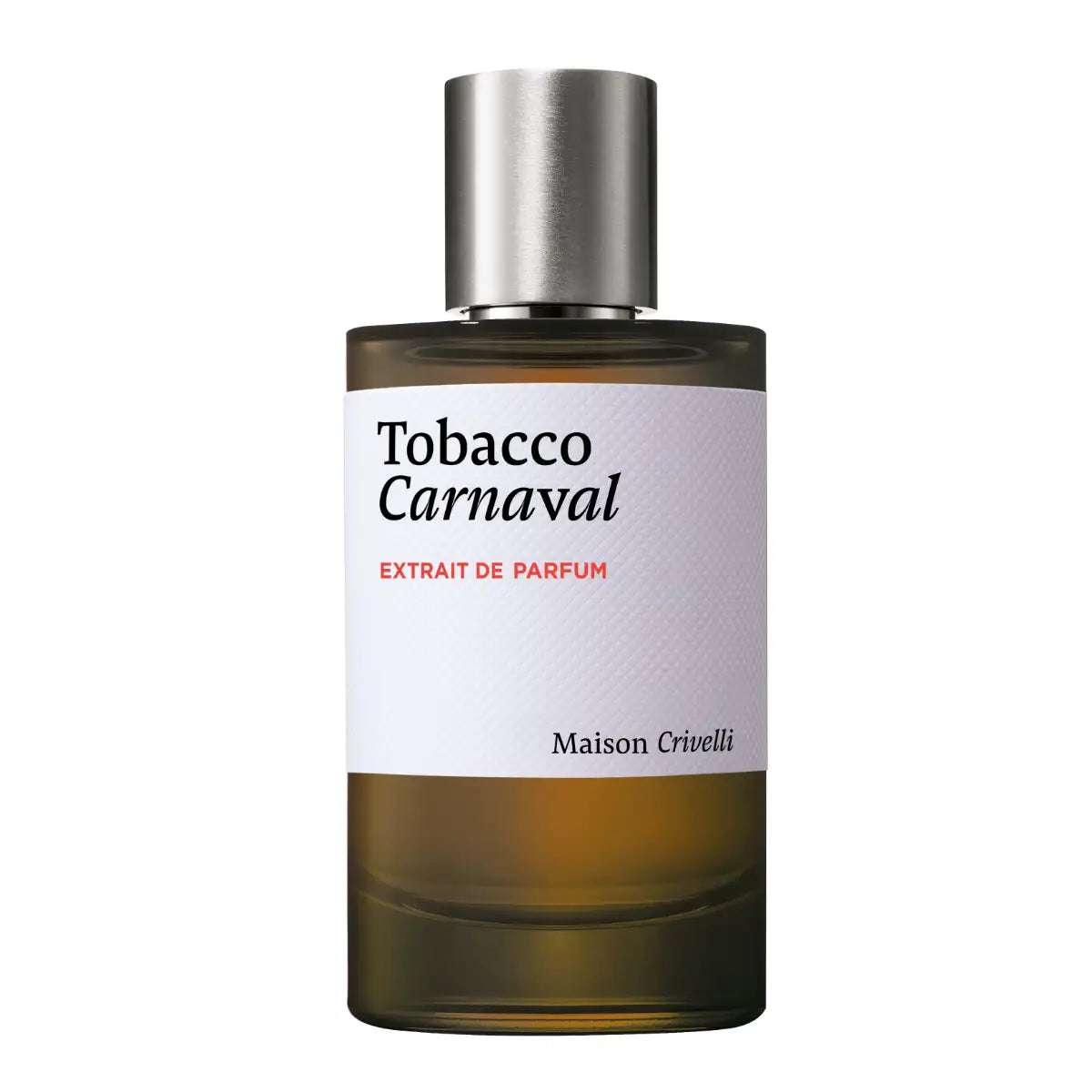 Maison Crivelli Tobacco Carnaval perfume bottle on white background