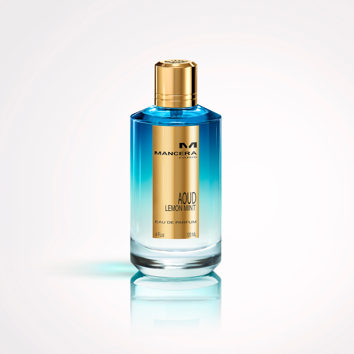 Mancera Aoud Lemon Mint 120ml perfume bottle on white background