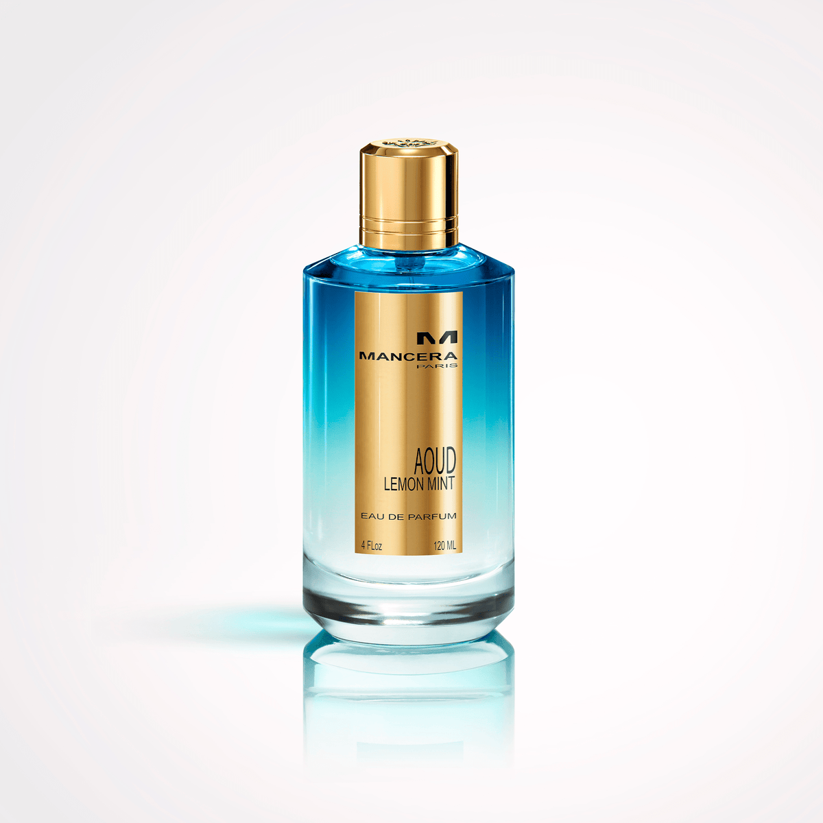 Mancera Aoud Lemon Mint 120ml perfume bottle on white background