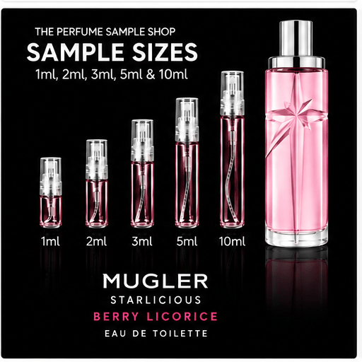 Mugler Starlicious Berry Licorice sample sizes 1ml 2ml 3ml 5ml and 10ml