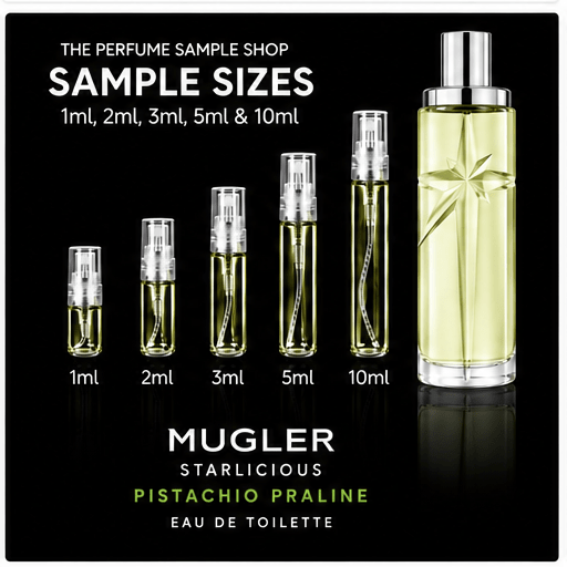 Mugler Starlicious Pistachio Praline sample sizes 1ml 2ml 3ml 5ml and 10ml