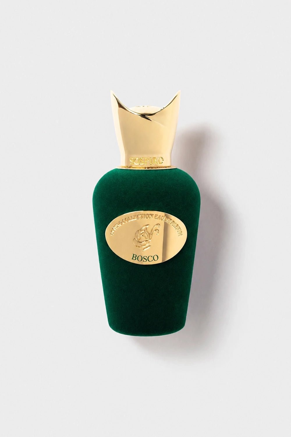 Sospiro Bosco 100ml original green velvet eau de parfum bottle with gold cap