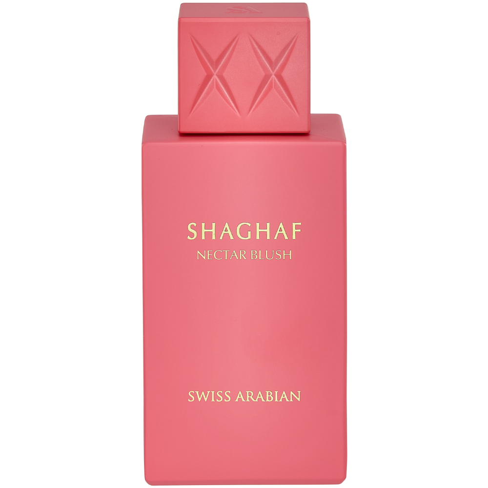 Swiss Arabian Shaghaf Nectar Blush perfume bottle on white background