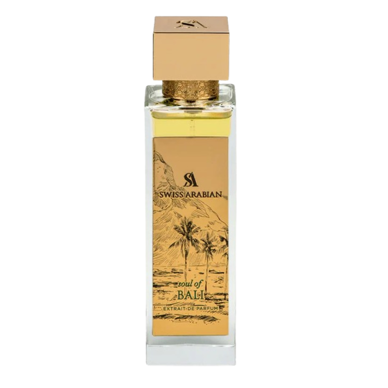Swiss Arabian Soul of Bali perfume bottle on white background