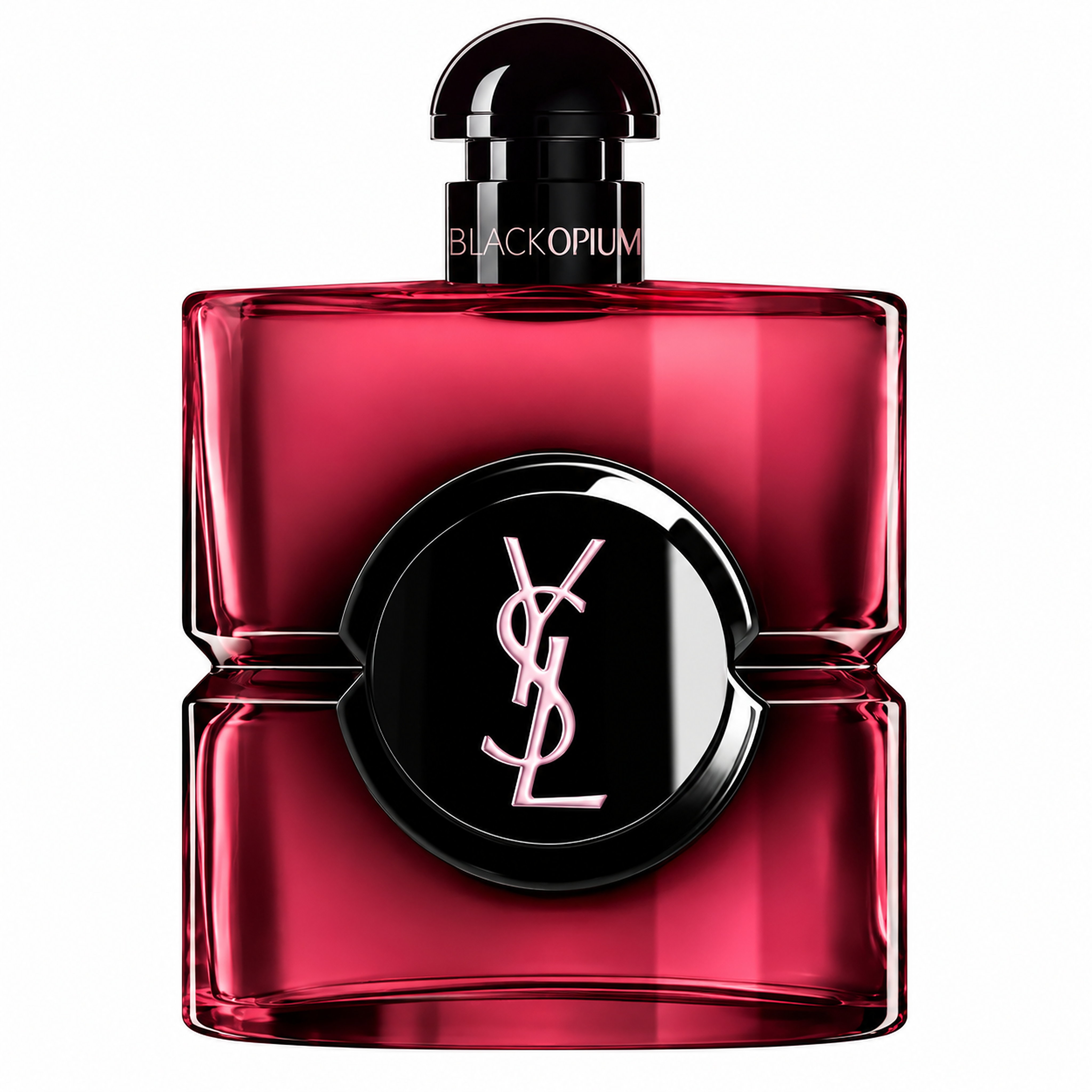 YSL Black Opium Pink Glaze Eau de Parfum bottle on white background