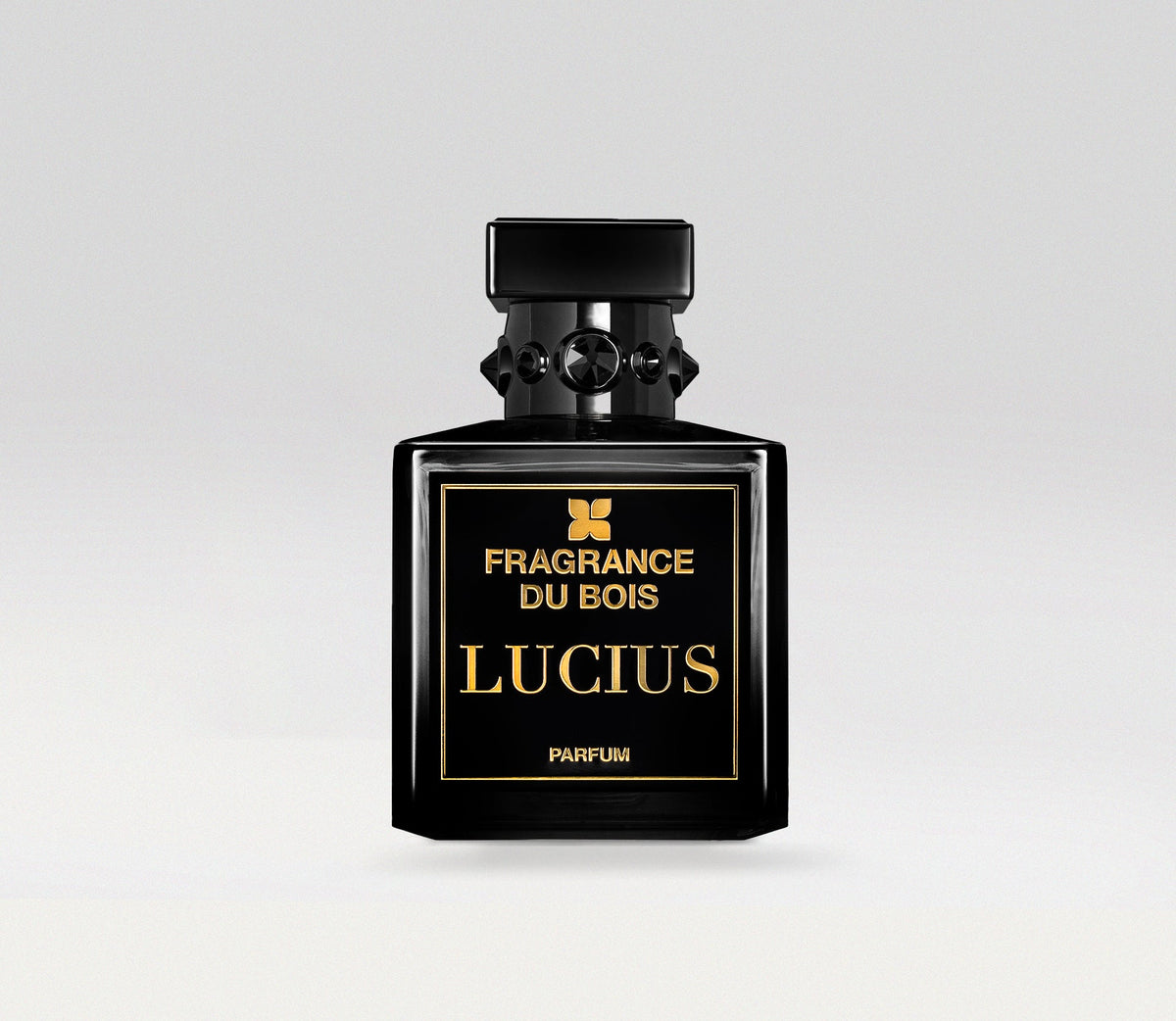 Fragrance Du Bois Lucius perfume bottle on white background