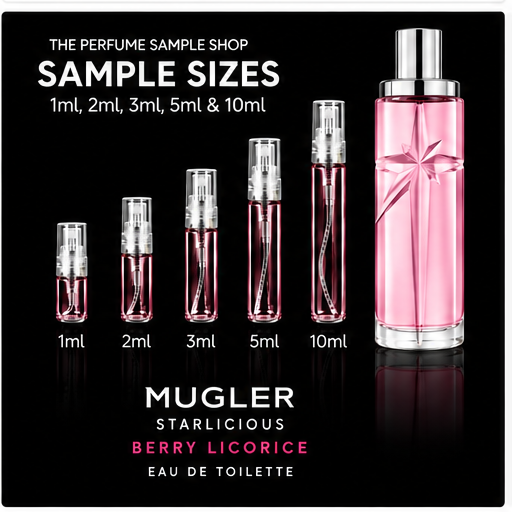 Mugler Starlicious Berry Licorice sample sizes 1ml 2ml 3ml 5ml and 10ml