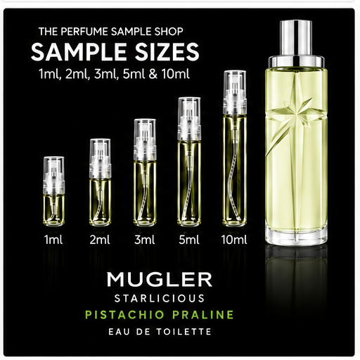 Mugler Starlicious Pistachio Praline sample sizes 1ml 2ml 3ml 5ml and 10ml
