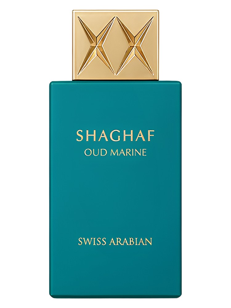 Swiss Arabian Shaghaf Oud Marine perfume bottle on white background