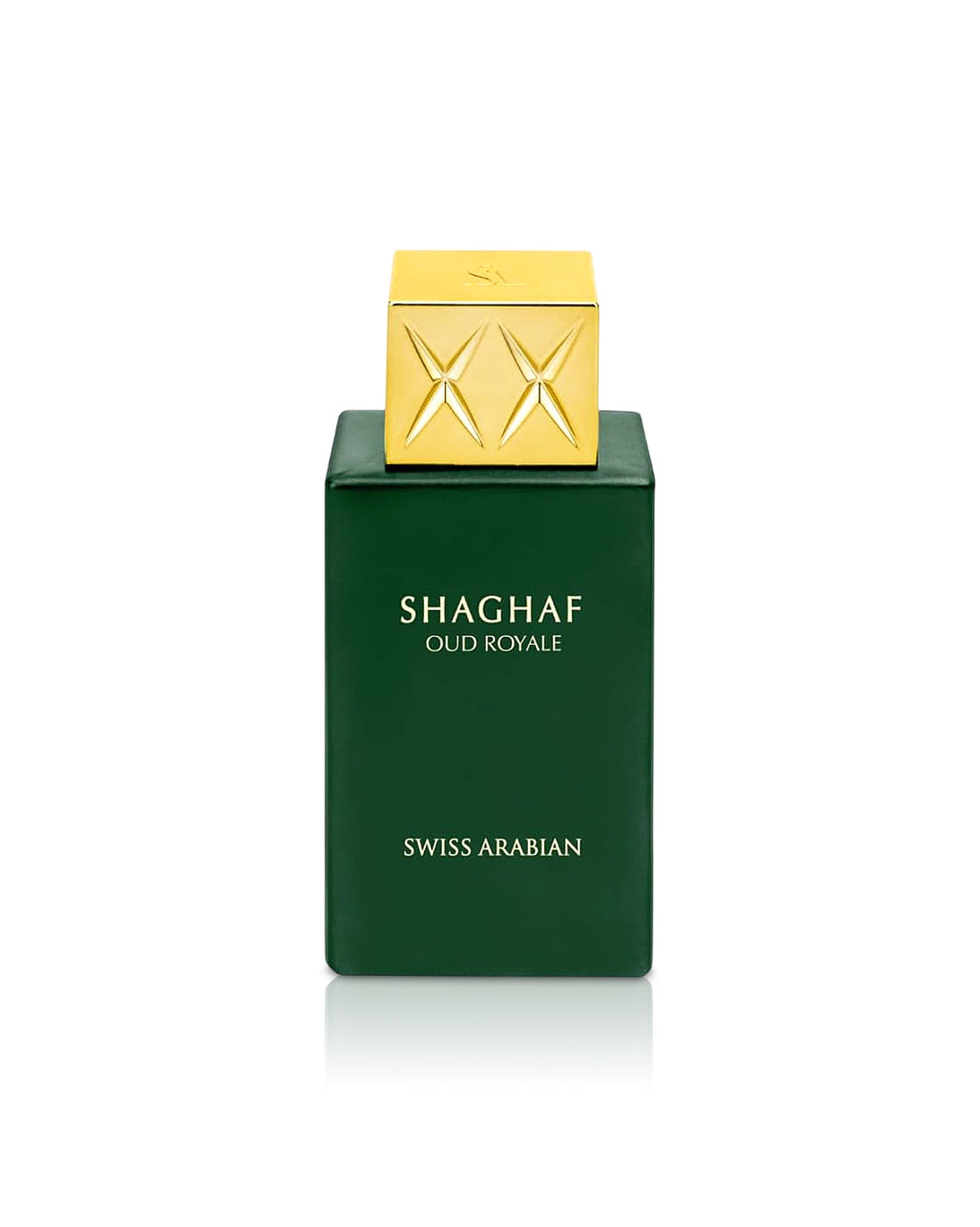 Swiss Arabian Shaghaf Oud Royale perfume bottle on white background