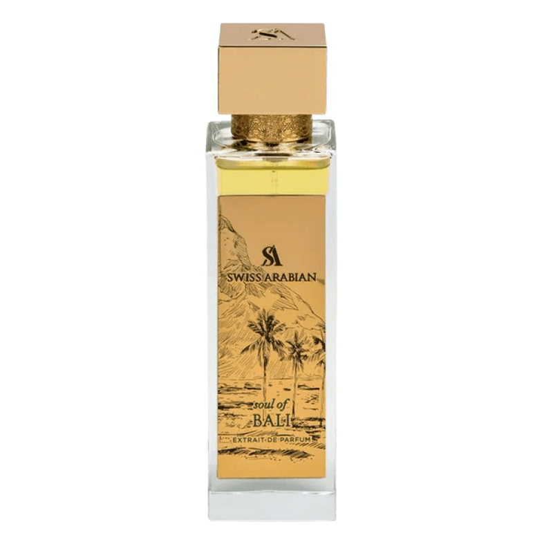Swiss Arabian Soul of Bali perfume bottle on white background